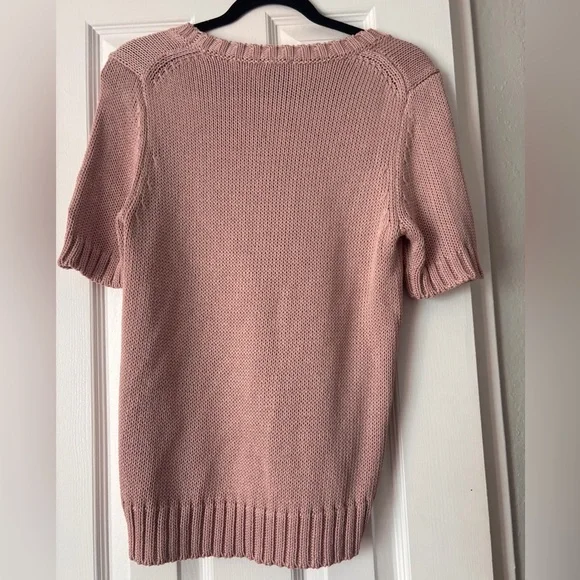 EUC Elie Tahari Women's Blush Pink Crew Neck Sweater - Picture 3 of 4